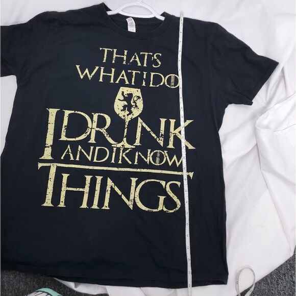 GAME OF THRONES t-shirt I drink and I‎ know things black short sleeve L - Picture 2 of 7